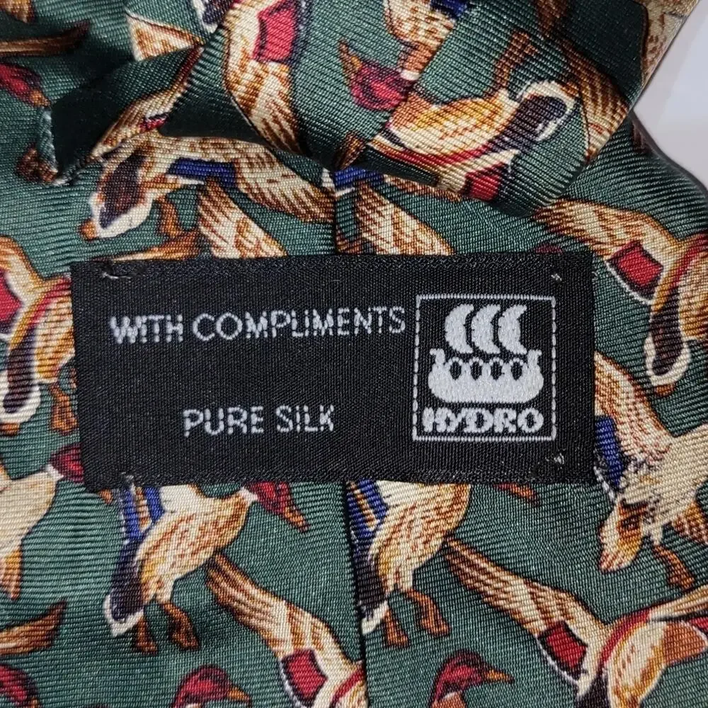 Tie Rack Hydro Mallard Duck Hunter Preppy Teacher Father Academic Office Silk